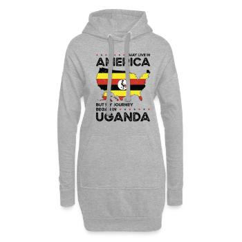 Ugandische amerikanische Patriotin USA Gewachsen - Hoodie-Kleid - Grau meliert - Vorne
