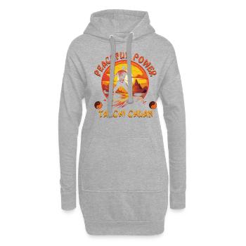 Tai Chi Taijiquan Peaceful Power Tai Chi Chuan - Hoodie-Kleid - Grau meliert - Vorne