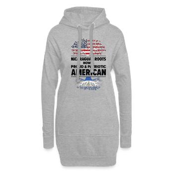 Nicaragua American Patriot USA Cultivé - Sweat-shirt à capuche long Femme - gris chiné - Devant