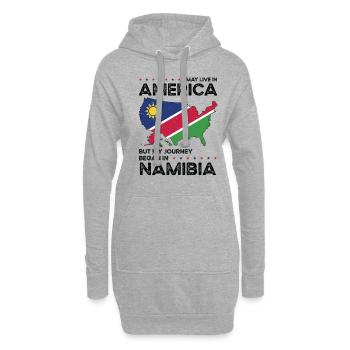 Namibia Amerikanischer Patriot USA Gewachsen - Hoodie-Kleid - Grau meliert - Vorne
