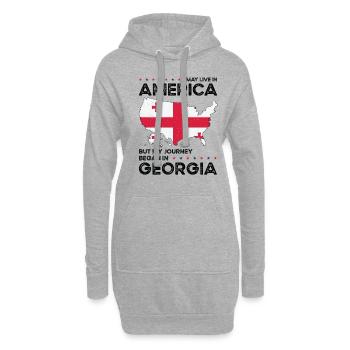 Georgischer amerikanischer Patriot USA Gewachsen - Hoodie-Kleid - Grau meliert - Vorne