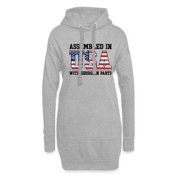 Georgischer amerikanischer Patriot USA Gewachsen - Hoodie-Kleid - Grau meliert - Vorne