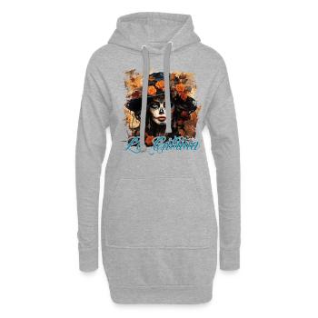 La Catrina Cool Dia De Los Muertos Design - Sweat-shirt à capuche long Femme - gris chiné - Devant