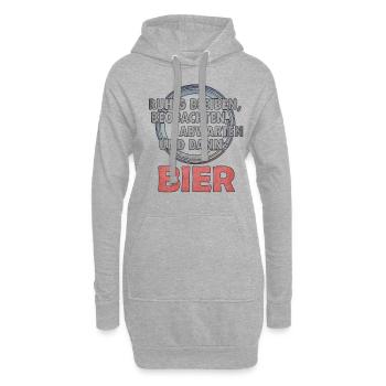 Bier - Hoodie-Kleid - Grau meliert - Vorne