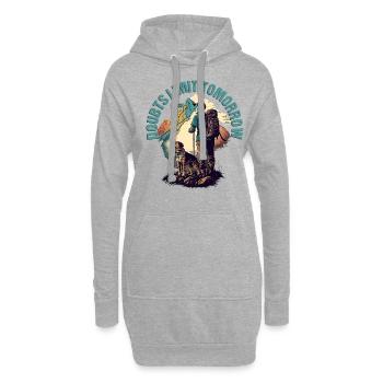 Wanderer mit Hund Design für Bergsteiger - Hoodie-Kleid - Grau meliert - Vorne
