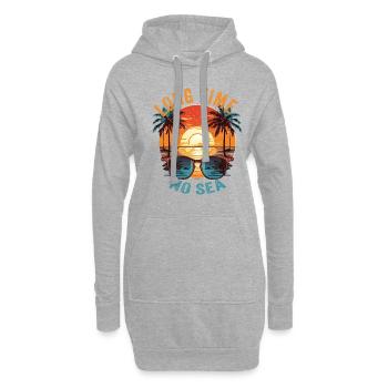 Vacances d’été au bord de la mer Longtemps pas de mer - Sweat-shirt à capuche long Femme - gris chiné - Devant