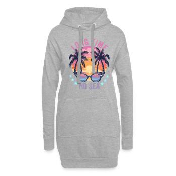 Vacances d’été au bord de la mer Longtemps pas de mer - Sweat-shirt à capuche long Femme - gris chiné - Devant