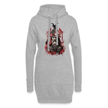 Albanischer Skanderbeg Kosovo Designs für Albaner - Hoodie-Kleid - Grau meliert - Vorne