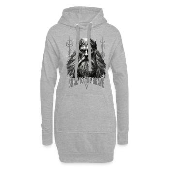 Skal to the brave Wikinger Kultur - Hoodie-Kleid - Grau meliert - Vorne