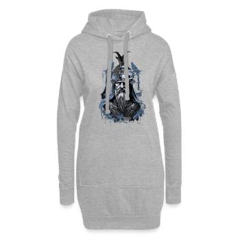 Albanischer Skanderbeg Kosovo Designs für Albaner - Hoodie-Kleid - Grau meliert - Vorne