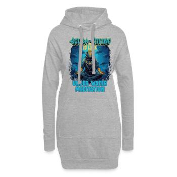 Sporttaucher Tauchlehrer und lustiges Schnorcheln - Hoodie-Kleid - Grau meliert - Vorne