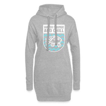 Water change and chill Aquarist Fischliebhaber - Hoodie-Kleid - Grau meliert - Vorne