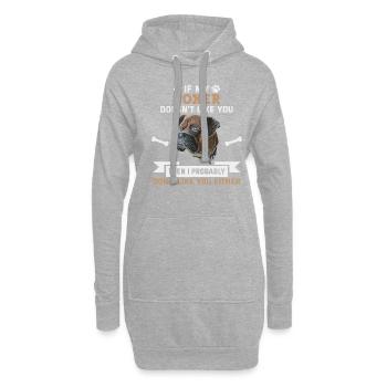 Chien disant Boxer Design pour les amoureux des chiens - Sweat-shirt à capuche long Femme - gris chiné - Devant