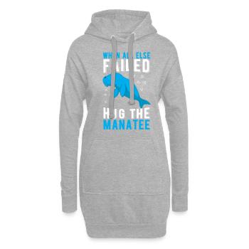 When all else failed hug the Manatee Ozean Seekuh - Hoodie-Kleid - Grau meliert - Vorne