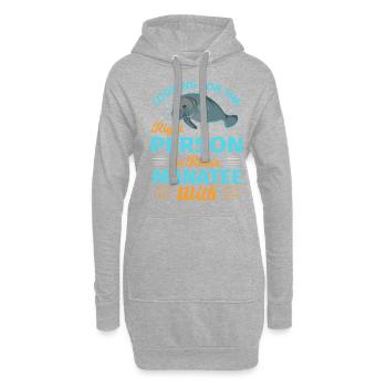 Right person to raise Manatee Süße Ozean Seekuh - Hoodie-Kleid - Grau meliert - Vorne