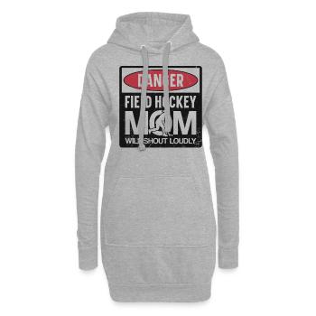 Field Hockey Mom Danger Field - Hoodie-Kleid - Grau meliert - Vorne