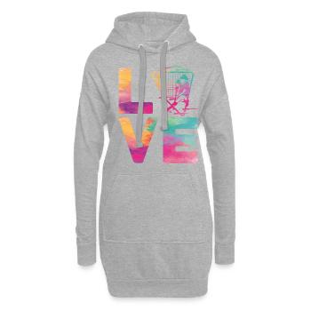 Field Hockey Watercolor Love - Hoodie-Kleid - Grau meliert - Vorne