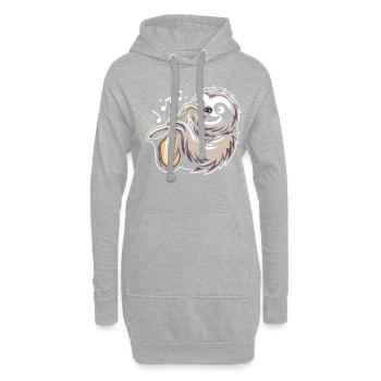 Saxophone - Sweat-shirt à capuche long Femme - gris chiné - Devant