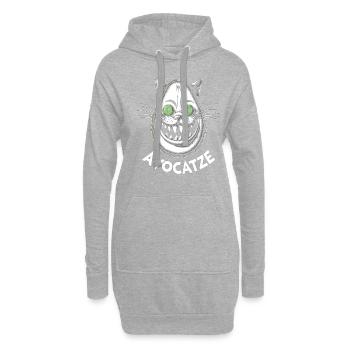 Chat Avocat - Sweat-shirt à capuche long Femme - gris chiné - Devant