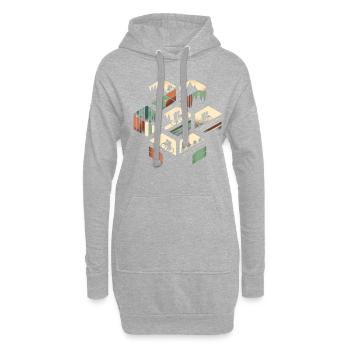 Bicyclette - Sweat-shirt à capuche long Femme - gris chiné - Devant