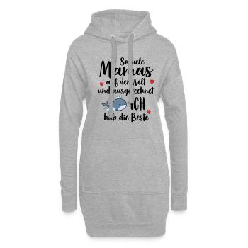 Beste Mama So Viele Mamas Ich Hab Die Beste - Hoodie-Kleid - Grau meliert - Vorne