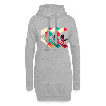 Piste ruft Skifahren - Hoodie-Kleid - Grau meliert - Vorne