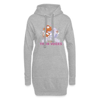 Hunderettungs Designs Für Tierrechtsaktivisten - Hoodie-Kleid - Grau meliert - Vorne