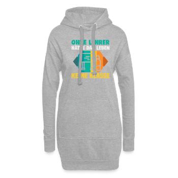Bester Lehrer Rente Geschenkidee Schüler - Hoodie-Kleid - Grau meliert - Vorne