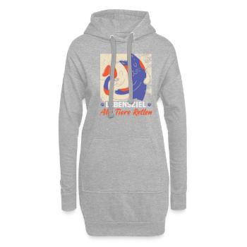 Hunderettungs Designs Für Tierrechtsaktivisten - Hoodie-Kleid - Grau meliert - Vorne