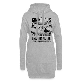 Angeln Großvater Großvater Fischer Enkel Lustig - Hoodie-Kleid - Grau meliert - Vorne