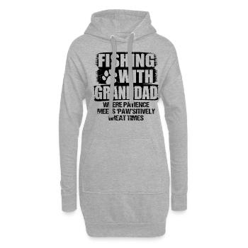 Angeln Großvater Großvater Fischer Enkel Lustig - Hoodie-Kleid - Grau meliert - Vorne