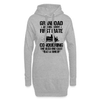 Angeln Großvater Großvater Fischer Enkel Lustig - Hoodie-Kleid - Grau meliert - Vorne