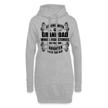 Angeln Großvater Großvater Fischer Enkel Lustig - Hoodie-Kleid - Grau meliert - Vorne