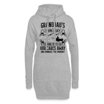 Angeln Großvater Großvater Fischer Enkel Lustig - Hoodie-Kleid - Grau meliert - Vorne