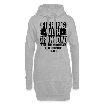 Angeln Großvater Großvater Fischer Enkel Lustig - Hoodie-Kleid - Grau meliert - Vorne