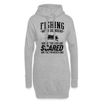 Angeln Großvater Großvater Fischer Enkel Lustig - Hoodie-Kleid - Grau meliert - Vorne