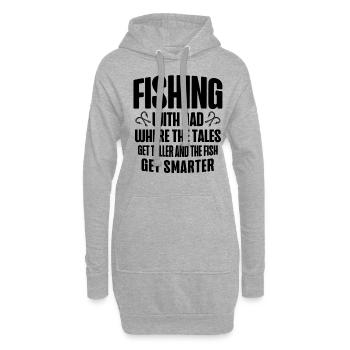 Angeln Papa Papa Fischer Childern Lustiger Fisch So - Hoodie-Kleid - Grau meliert - Vorne