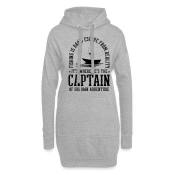 Angeln Papa Papa Fischer Childern Lustiger Fisch So - Hoodie-Kleid - Grau meliert - Vorne
