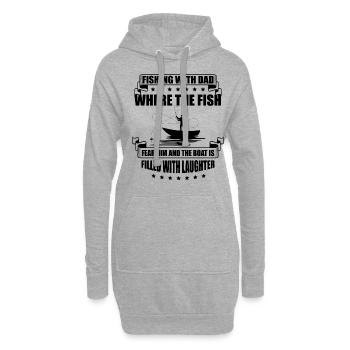 Angeln Papa Papa Fischer Childern Lustiger Fisch So - Hoodie-Kleid - Grau meliert - Vorne