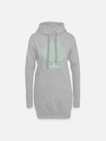 Tree Music - Hoodie Dress - heather grey