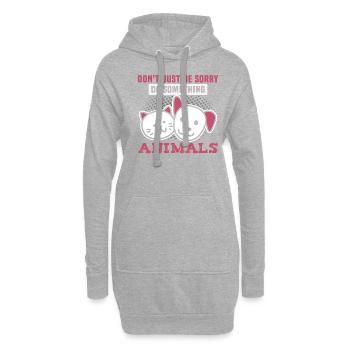 Hunderettungs Designs Für Tierrechtsaktivisten - Hoodie-Kleid - Grau meliert - Vorne