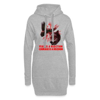 Vegvisir Odin avec Hugin et Munin - Viking - Sweat-shirt à capuche long Femme - gris chiné - Devant