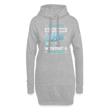 Cold Nose Warm Heart Manatee mollige Seekuh - Hoodie-Kleid - Grau meliert - Vorne