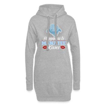Cold Nose Warm Heart Manatee mollige Seekuh - Hoodie-Kleid - Grau meliert - Vorne