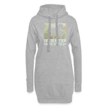Equitation et design équestre pour les amoureux des chevaux - Sweat-shirt à capuche long Femme - gris chiné - Devant