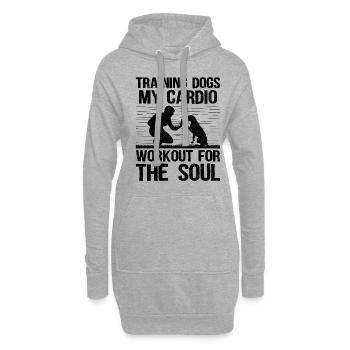 Dresseur de chiens Dressage de chiens Dressage de chiens Soins aux animaux de compagnie Pr - Sweat-shirt à capuche long Femme - gris chiné - Devant