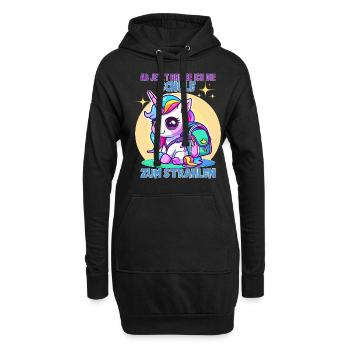 Licorne écolière pour l’inscription à l’école - Sweat-shirt à capuche long Femme - noir - Devant