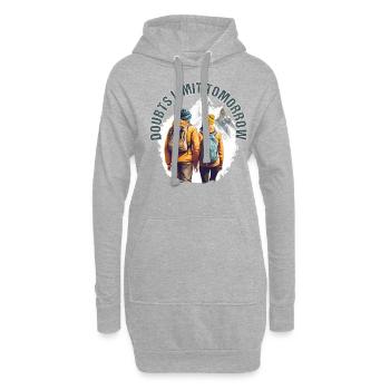 Wanderer mit Partner Design für Bergsteiger - Hoodie-Kleid - Grau meliert - Vorne