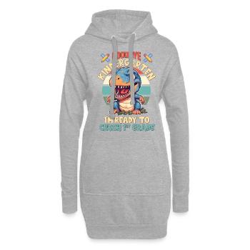 Schulkind Zur Einschulung Goodbye Kindergarten - Hoodie-Kleid - Grau meliert - Vorne