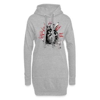 Skal to the brave Wikinger Kultur - Hoodie-Kleid - Grau meliert - Vorne